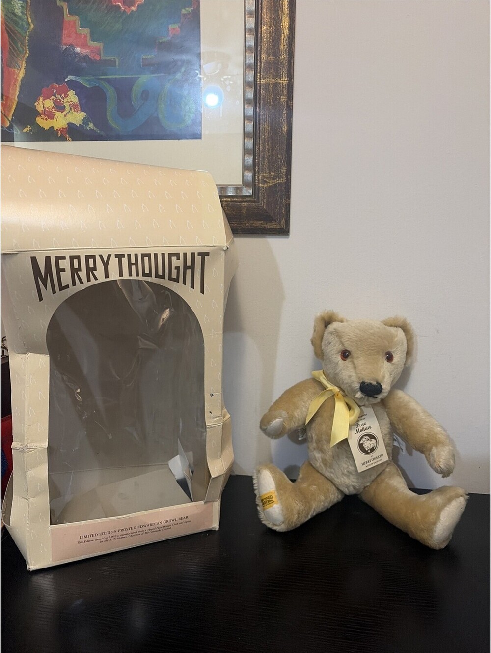 RARE ENGLAND MERRYTHOUGHT SNOUT TEDDY BEAR #265 OF 2500 GROWLER